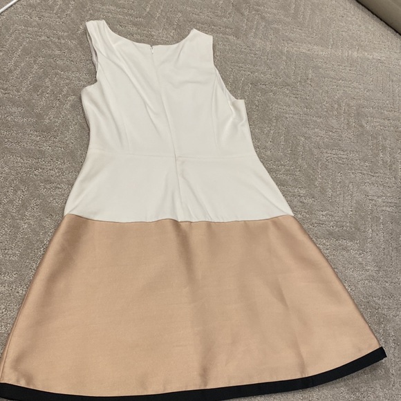 Maeve Anthropologie dress size 10 white, champagne, black trim - Picture 9 of 9